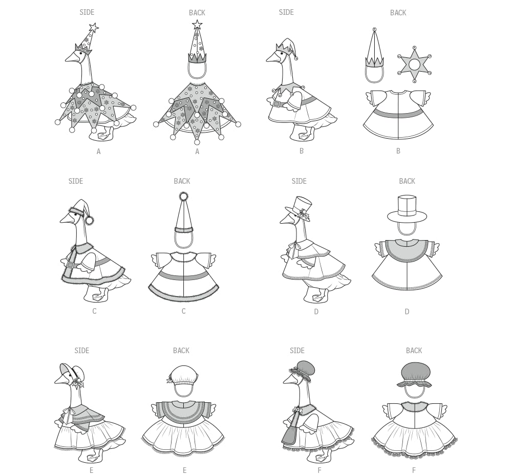 Simplicity S3187 Christmas Porch Goose Clothes Sewing Pattern, One Size