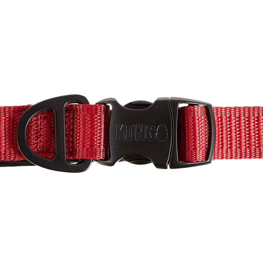 KONG Comfort Ultra Durable Traffic Padded Handle Hands Free Quick Control Leash 6' (Red)