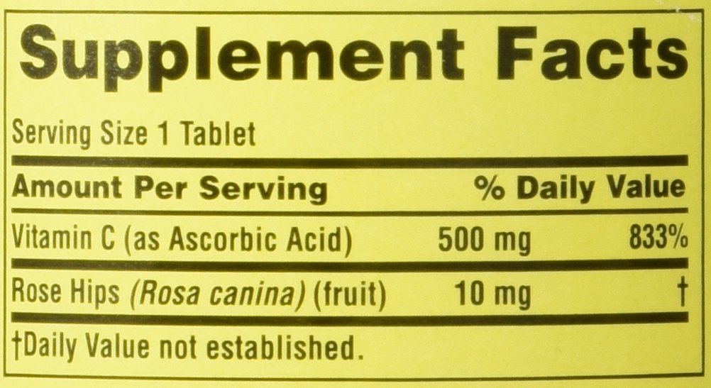 Spring Valley - Vitamin C with Rose Hips 500 mg, Twin Pack, 250 Tablets Each Bottle