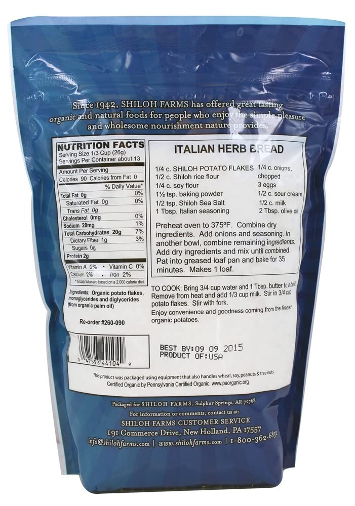 Shiloh Farms Organic Potato Flakes Instant - 12 oz