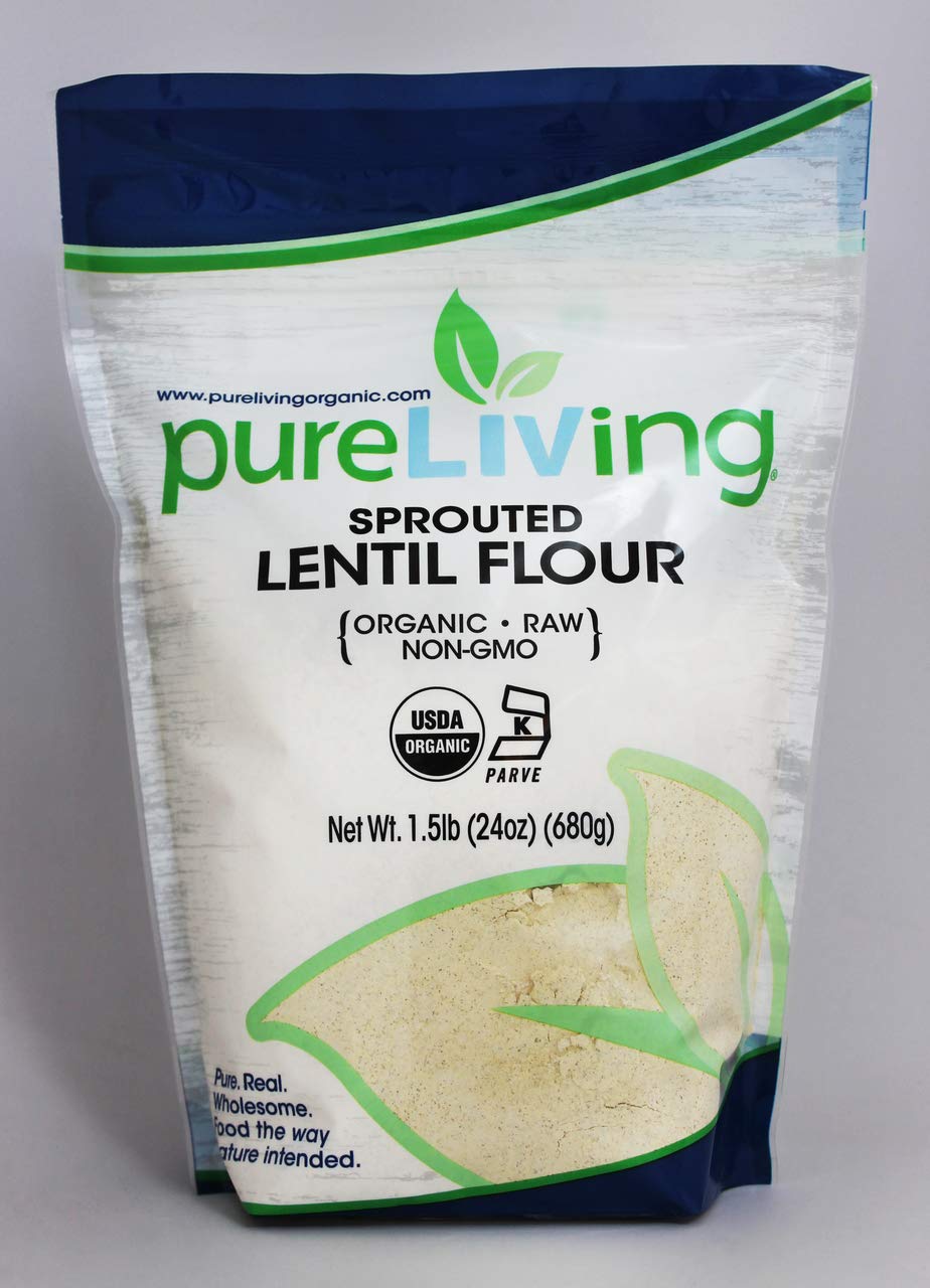 PureLiving Organic Sprouted Lentil Flour, Non-GMO, Kosher Pure Living 24 oz