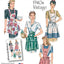 Simplicity S1221 Vintage Apron Sewing Pattern, Misses' 1940s Aprons with Halter, Cross-Back & Waist Styles, Sizes S-L