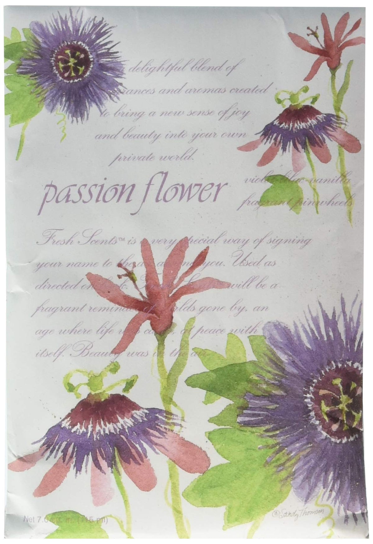 Fresh Scents Scented Sachets - Passion Flower, Lot of 6