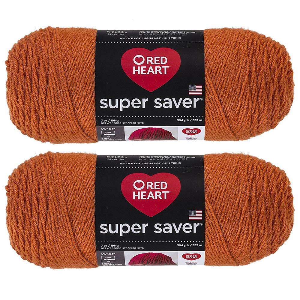 Bulk Buy: Red Heart Super Saver (2-Pack) (Carrot, 7 oz Each Skein)