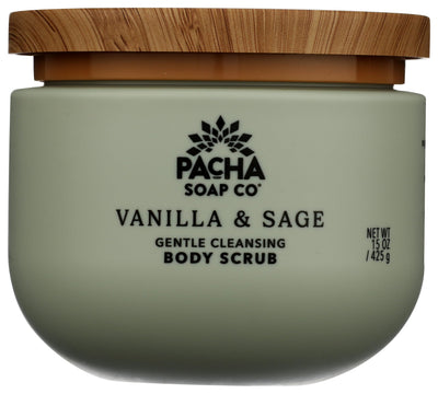 Pacha Soap Vanilla & Sage Body Scrub, 15 OZ