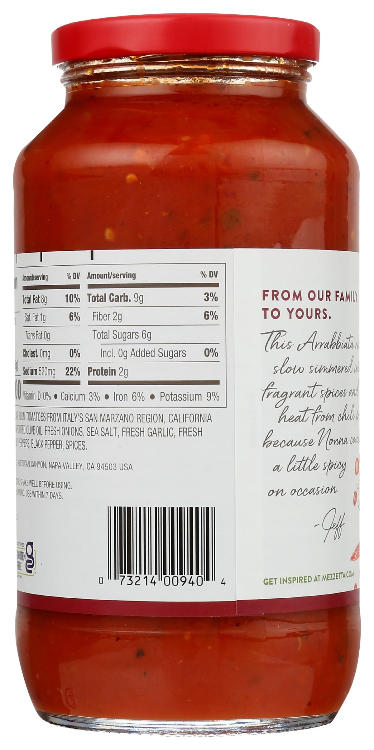 Mezzetta, Sauce Pasta Marinara Spicy, 25 Ounce