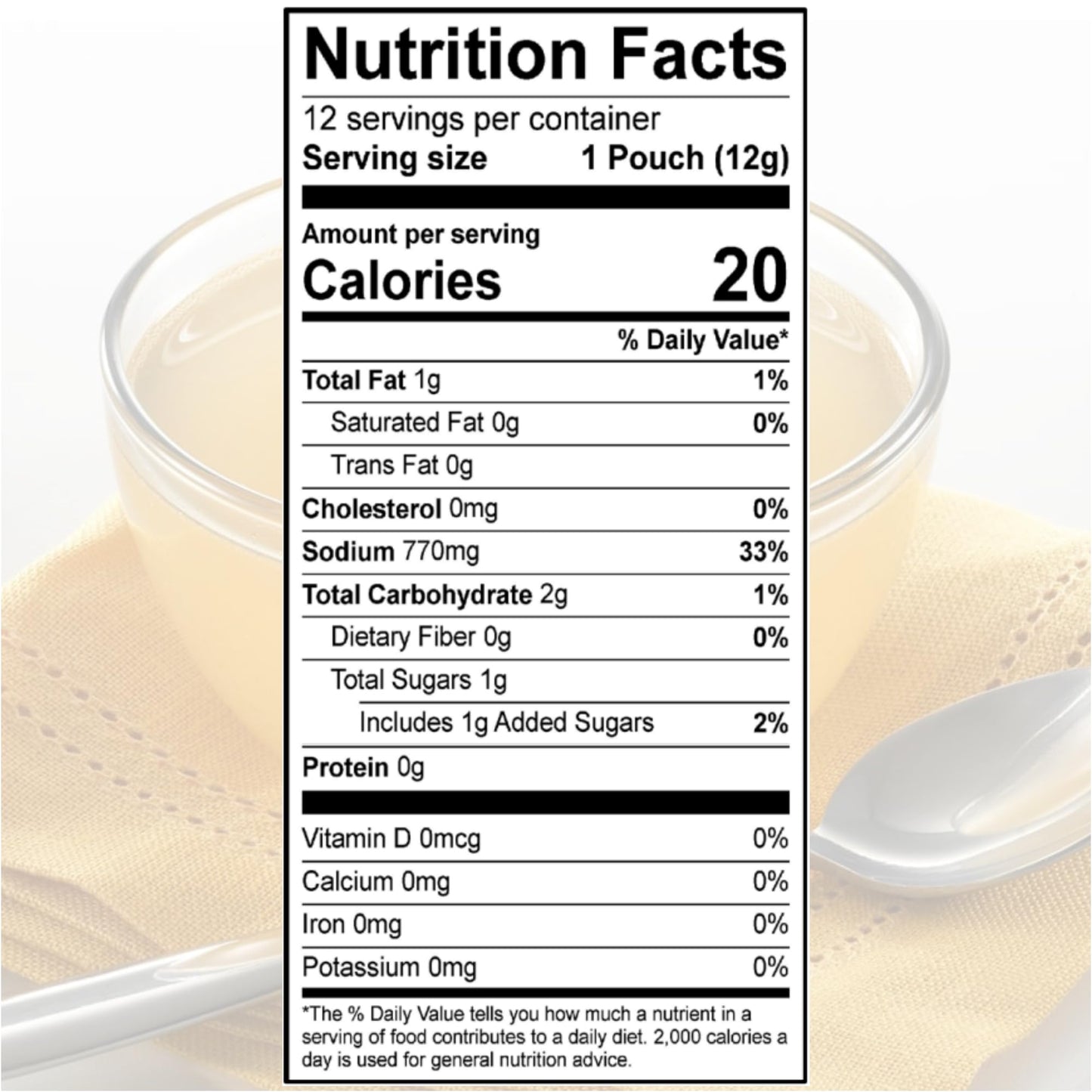 SAVORY CHOICE Chicken Broth Concentrate, Boxes of 12 Packets (12g) - Gluten-Free, Diary-Free Broth Concentrate