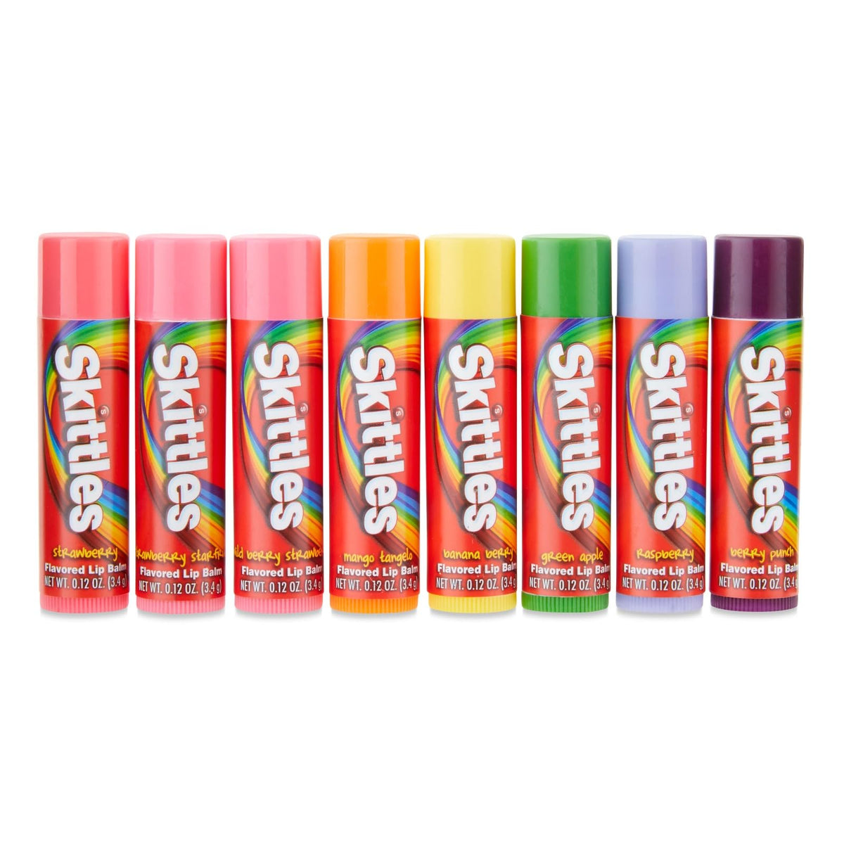 Taste Beauty Skittle Lip Balms 8 ct Christmas Stocking Stuffer Pack (8)