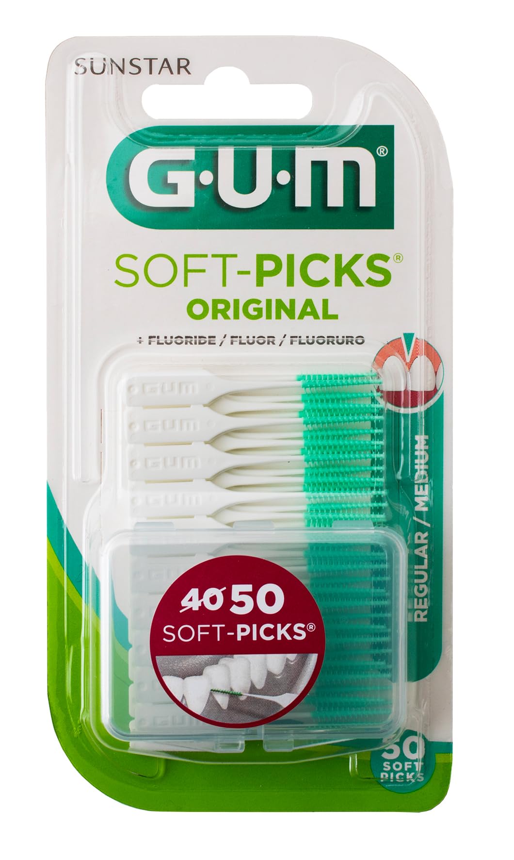 Gum 158155 Soft Picks Original Regular 50 Pieces