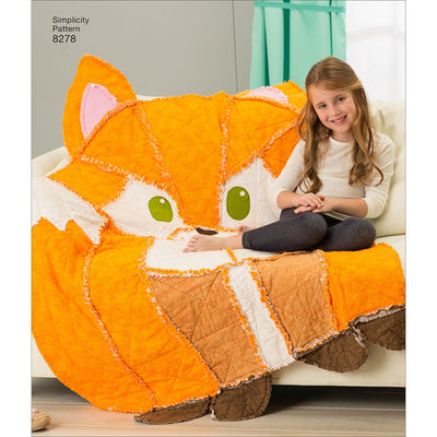 Simplicity 8278 Kid's Animal Rag Quilt Sewing Patterns, One Size