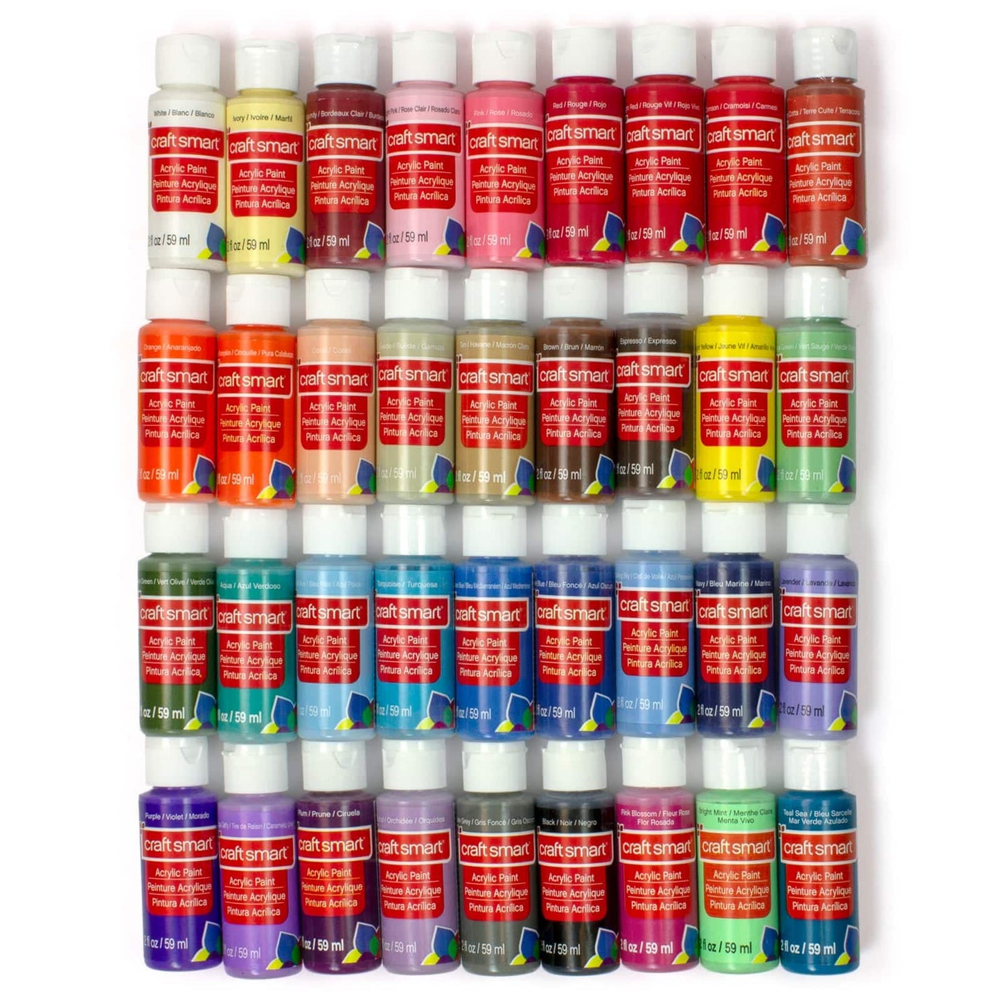 Craft Smart 36 Assorted Acrylic Paint Set - Non-Toxic Paint for Drawing, Painting, Art & Crafts Supplies - 1 Pack