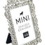 Bejeweled Silver Tone Metal Mini Picture Frame, 2.5" x 3.5"