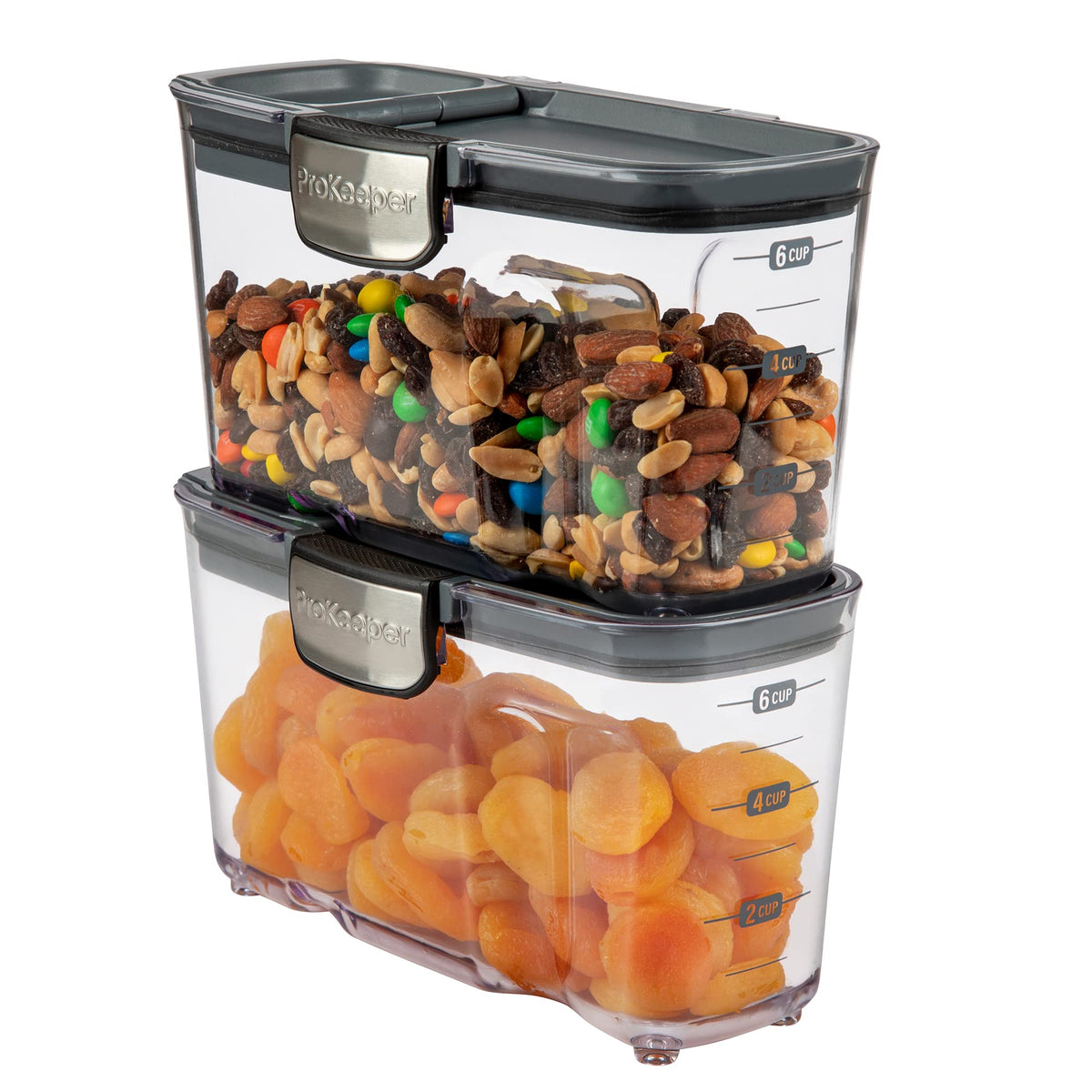 ProKeeper+ By Progressive International Clear Plastic Airtight Food Baker's Kitchen Storage Organization Container Canister Set with Magnetic Accessories