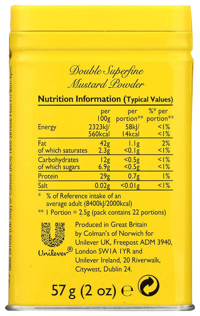 Original Colmans English Dry Mustard Powder Imported From The UK England