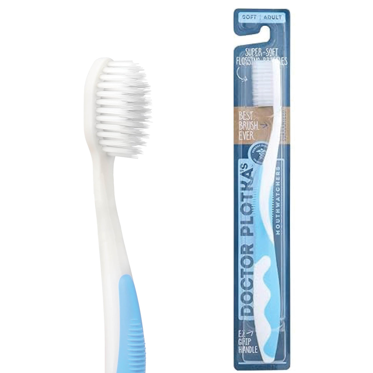 MOUTHWATCHERS Manual Toothbrush for Adults, Ultra CleanToothbrush with Flossing Bristles, Good for Sensitive Teeth and Gums