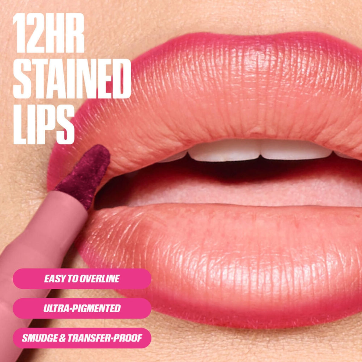 Huda Lip Contour Stain Lip Tint - Warm Brown (burnt brown) .03 Fl Oz