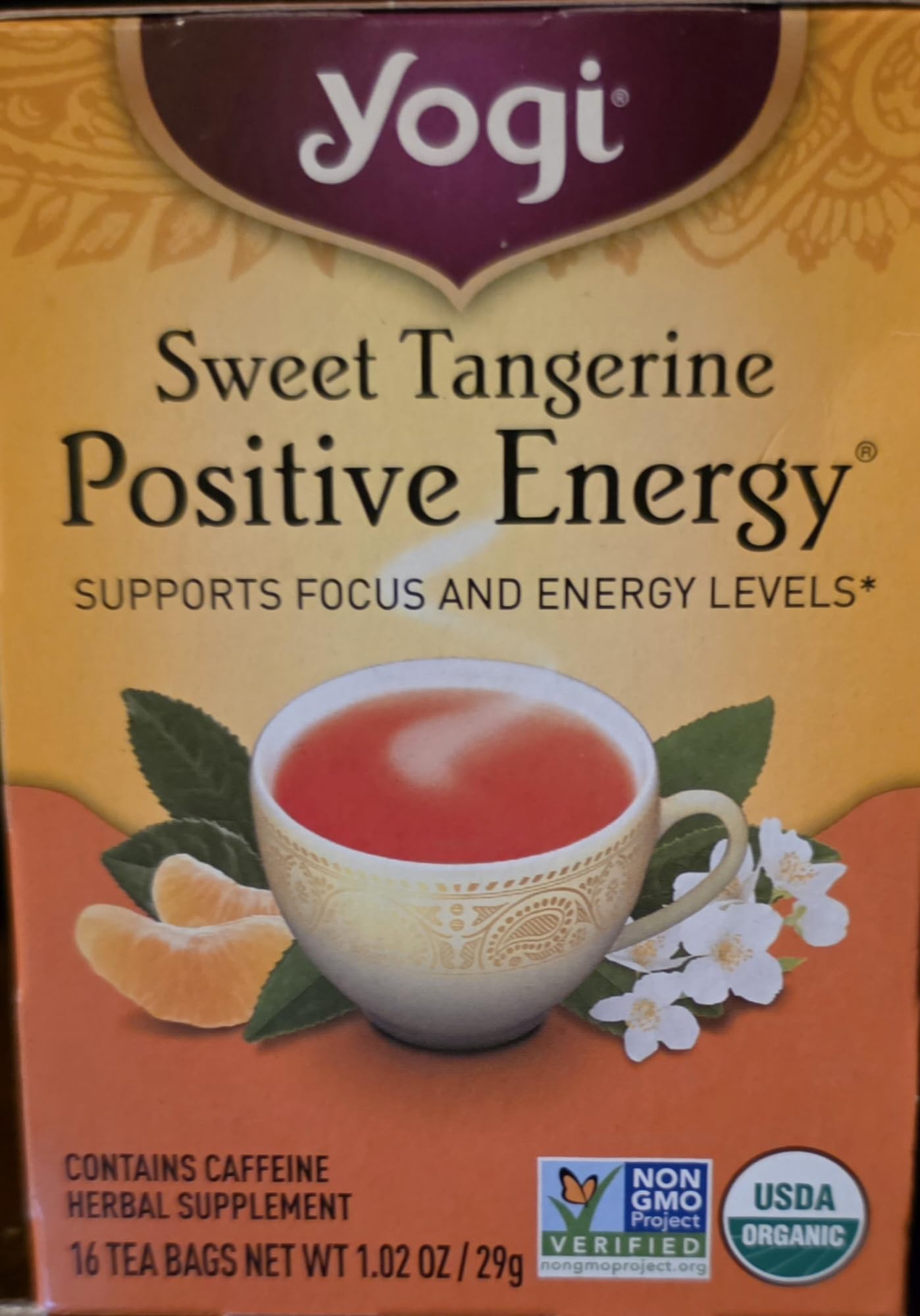 Yogi Tea,16 Tea Bags (Sweet Tangerine Positive Energy, 1 Pack)