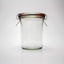 Weck Tulip Jar Rubber Sole & Two Metal Clamps Food Storage Jar Round Preserve Container Clear Preserving Seal Wire Clip Fastening Kitchen Canning Cereal Sugar Beans Spice - 33.8 fl. oz Single 1 liter