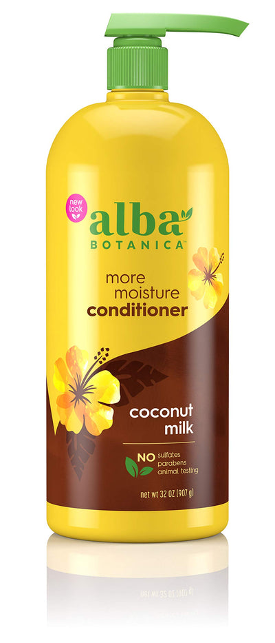 Alba Botanica More Moisture Conditioner for Dry Hair, Coconut Milk, 32 FL OZ