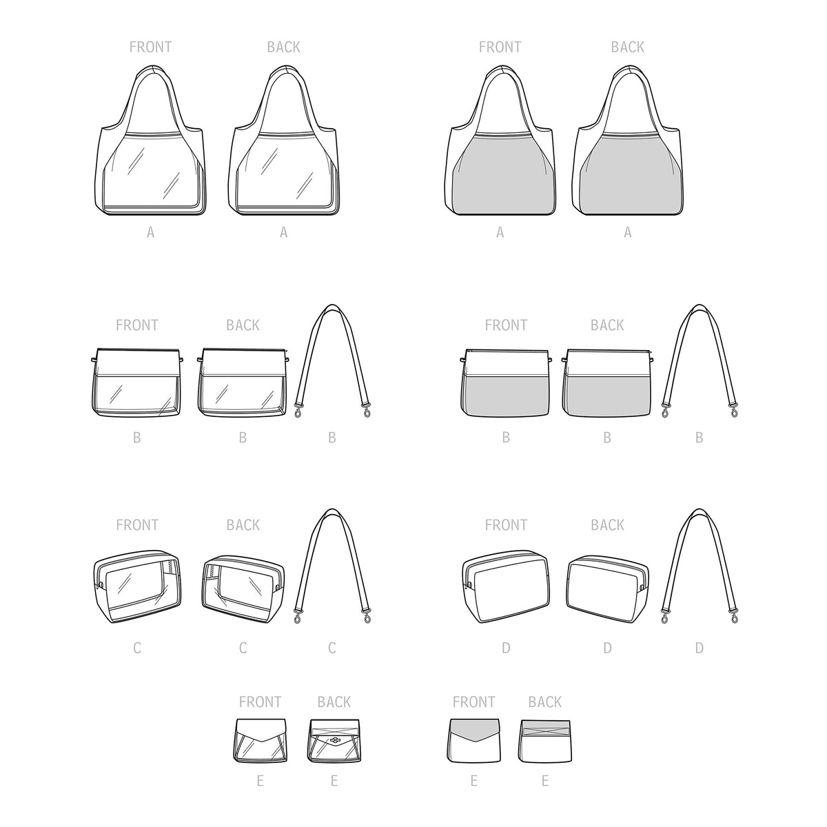 Simplicity S9562 Tote Bag, Shoulder Bag & Pouch Sewing Pattern, One Size