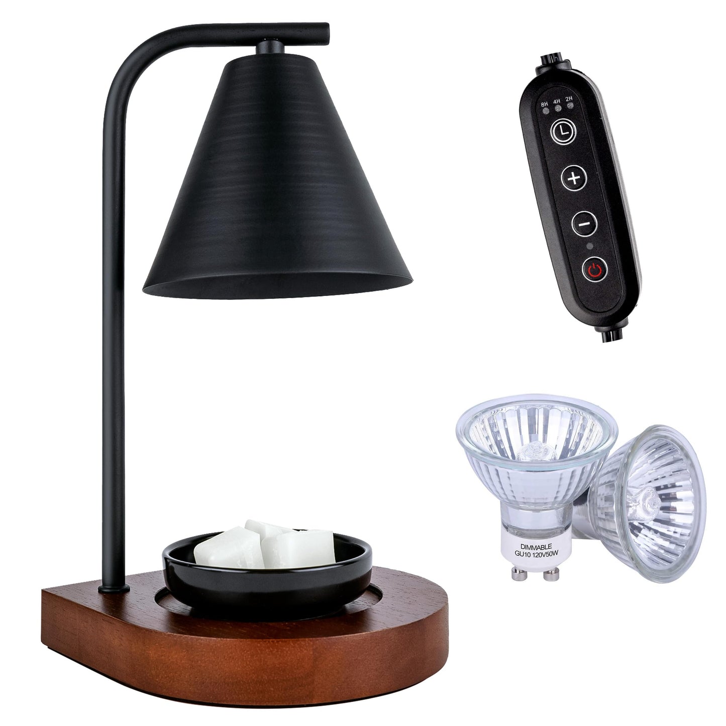 Candle Warmer Lamp with Timer, Dimmable Candle Warmer Lamp for Jar Candles, Electric Candle Warmer Auto Shutoff, Candle Warmer Lamp with 2 Bulbs for Scented Candles - Includes Free Wax Melt Dish