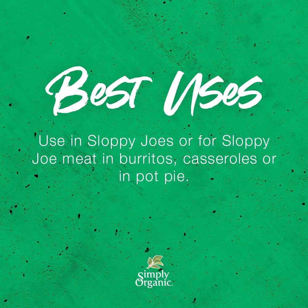 Simply Organic Sloppy Joe, Certified Organic, Kosher, Chili Mixes