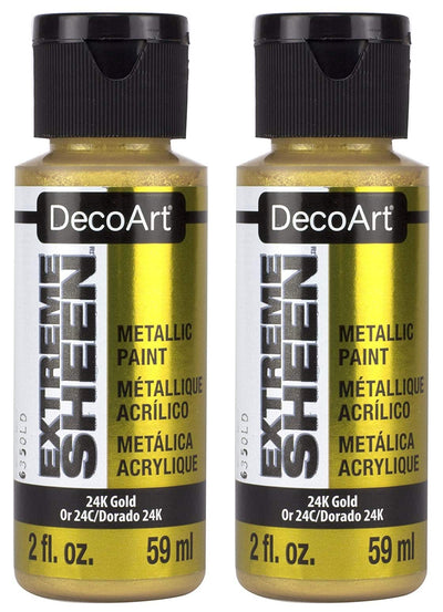 DecoArt 2 Ounce, 24K Gold Extreme Sheen Paint, 1 (Two Pack)
