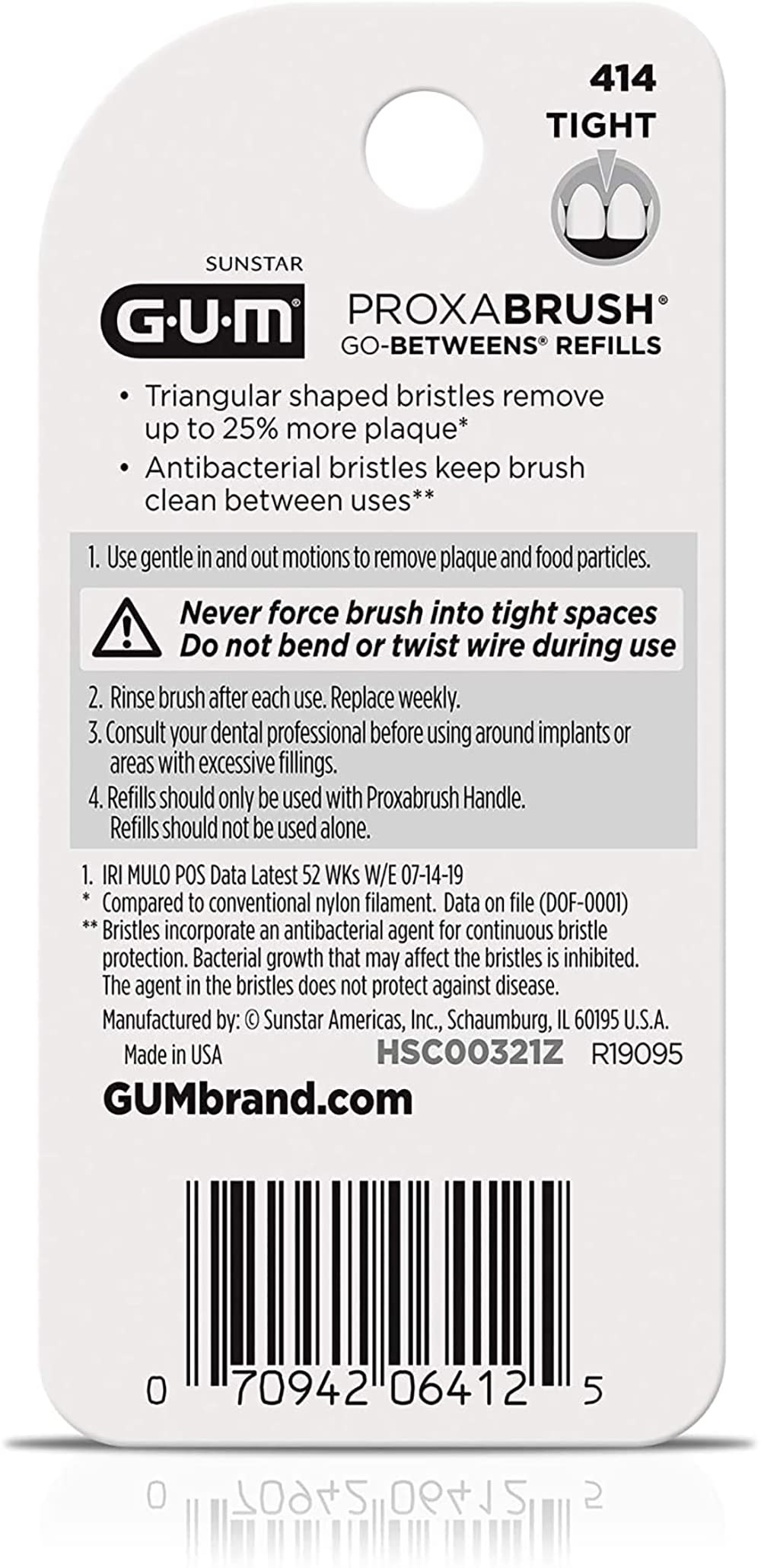 GUM Go-Betweens Proxabrush Refills Tight - 8 ct, ( Pack of 4 )
