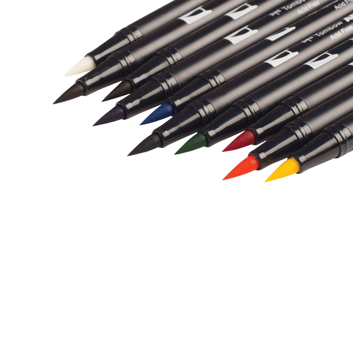 Tombow ABT Dual Brush Pen Set of 10, Primary