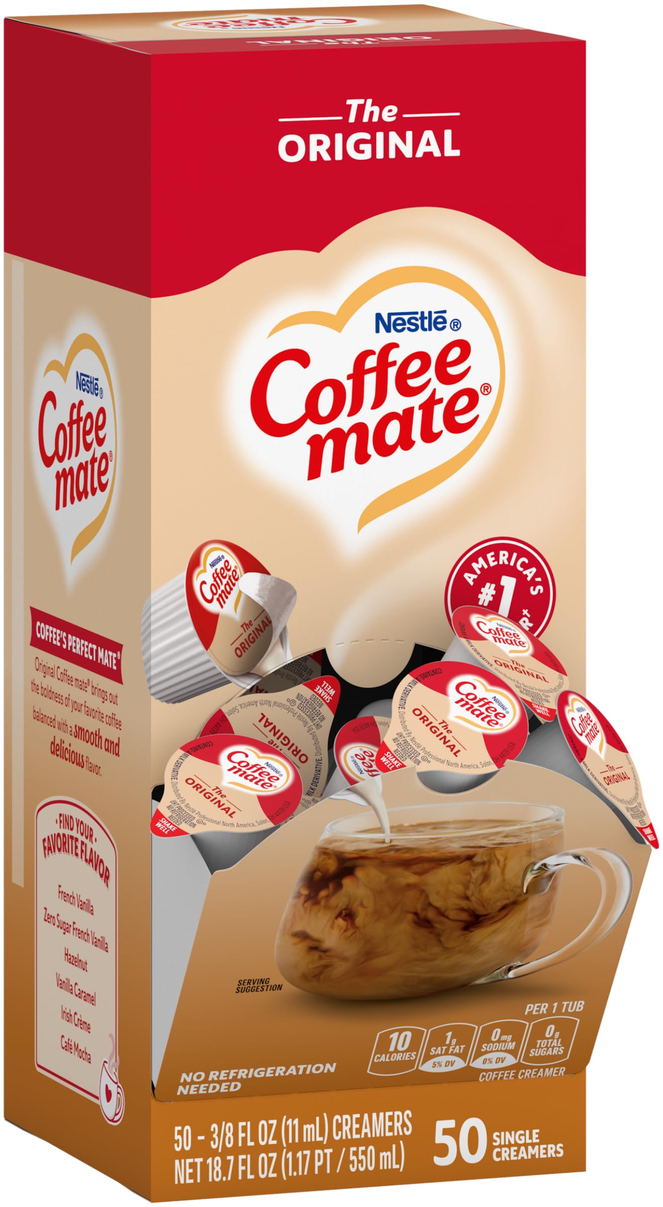 Coffee-mate 35110BX Original Creamer, 0.375oz, 50/Box