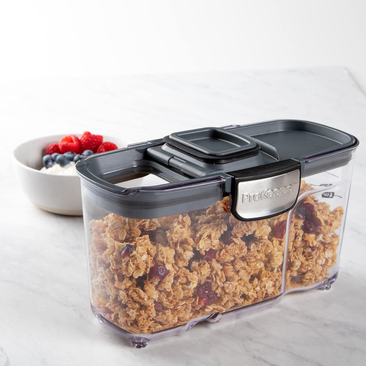 ProKeeper+ By Progressive International Clear Plastic Airtight Food Baker's Kitchen Storage Organization Container Canister Set with Magnetic Accessories