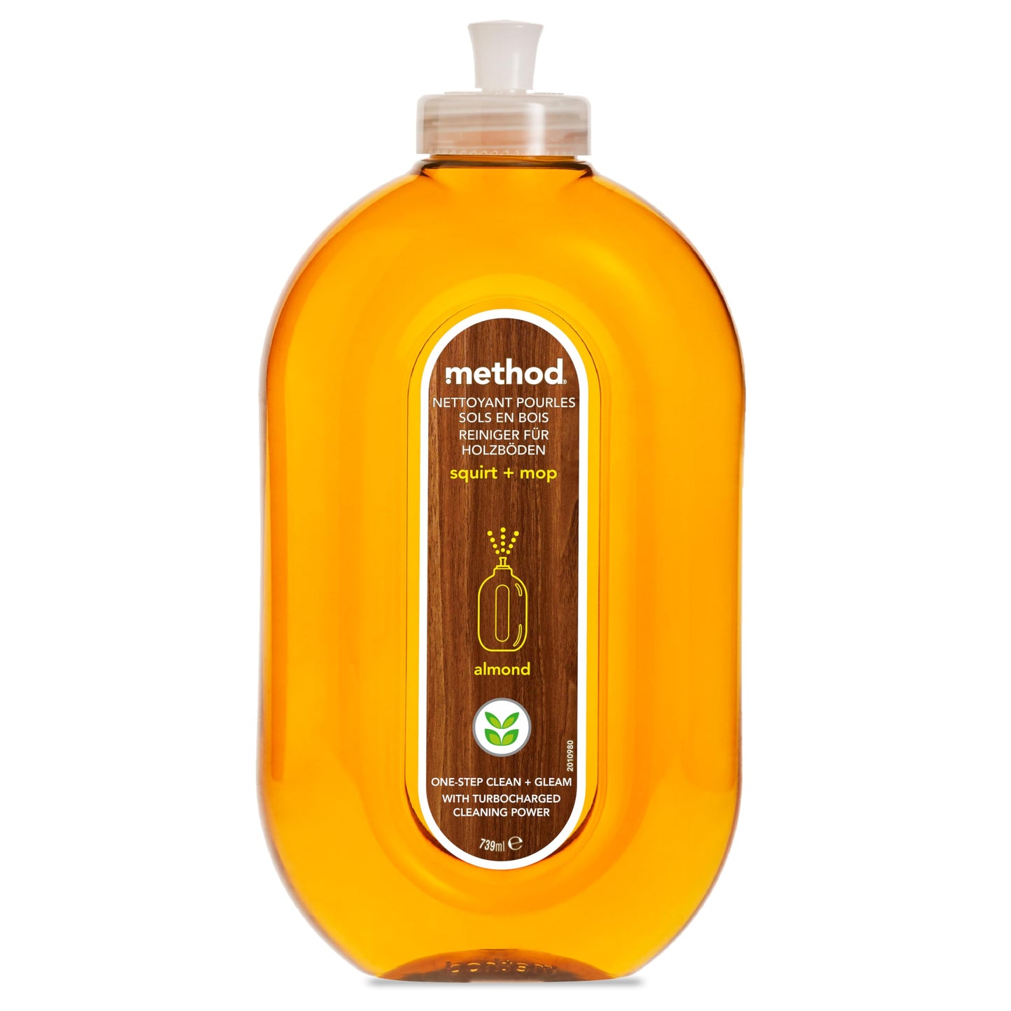 method 1 x 739ml Wood Floor Cleaner for Radiant Shine Fresh Almond Scent Thorough Cleaning