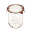 Weck Tulip Jar Rubber Sole & Two Metal Clamps Food Storage Jar Round Preserve Container Clear Preserving Seal Wire Clip Fastening Kitchen Canning Cereal Sugar Beans Spice - 33.8 fl. oz Single 1 liter