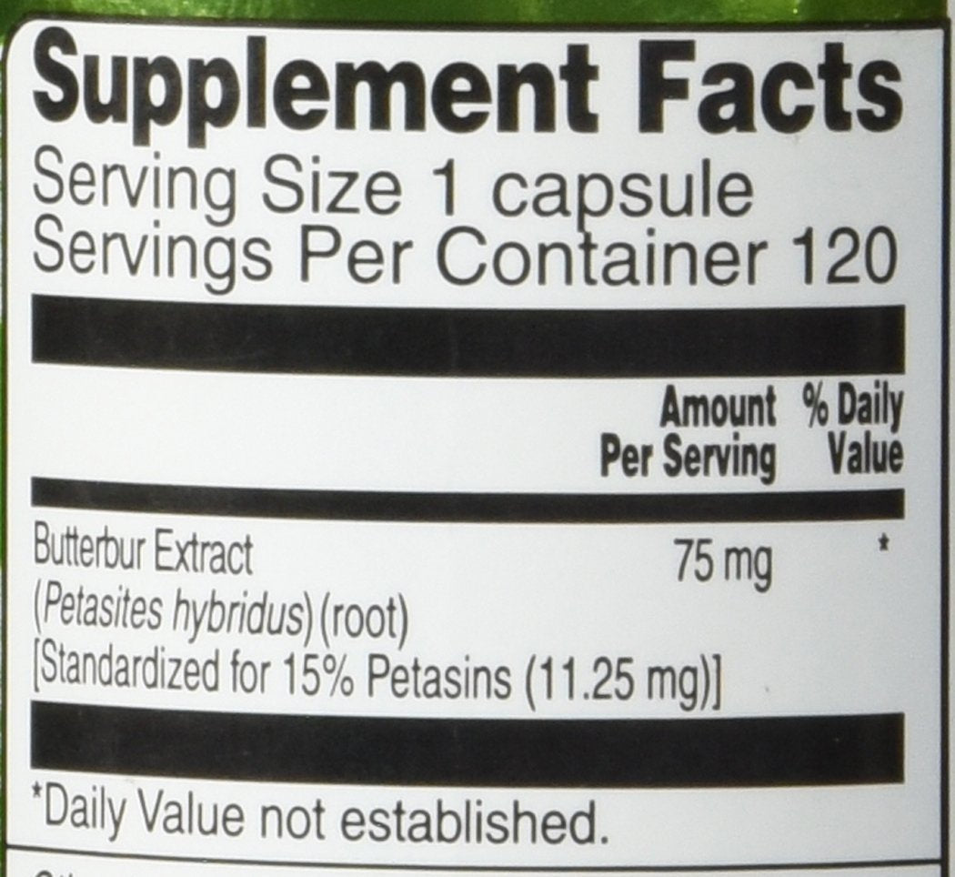 Vitacost Butterbur Extract - Standardized - 75 mg - 120 Capsules