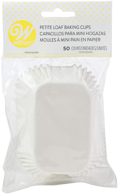 Petite Loaf Cups-White 50/Pkg 1.25"X3.25"