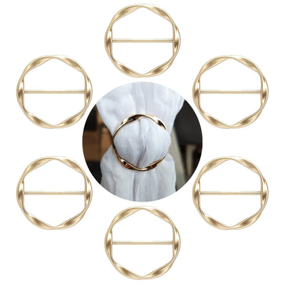 Thoughtful Distribution Co 6pcs Gold Scarf Ring & Clip for Women, Shawl Accessories