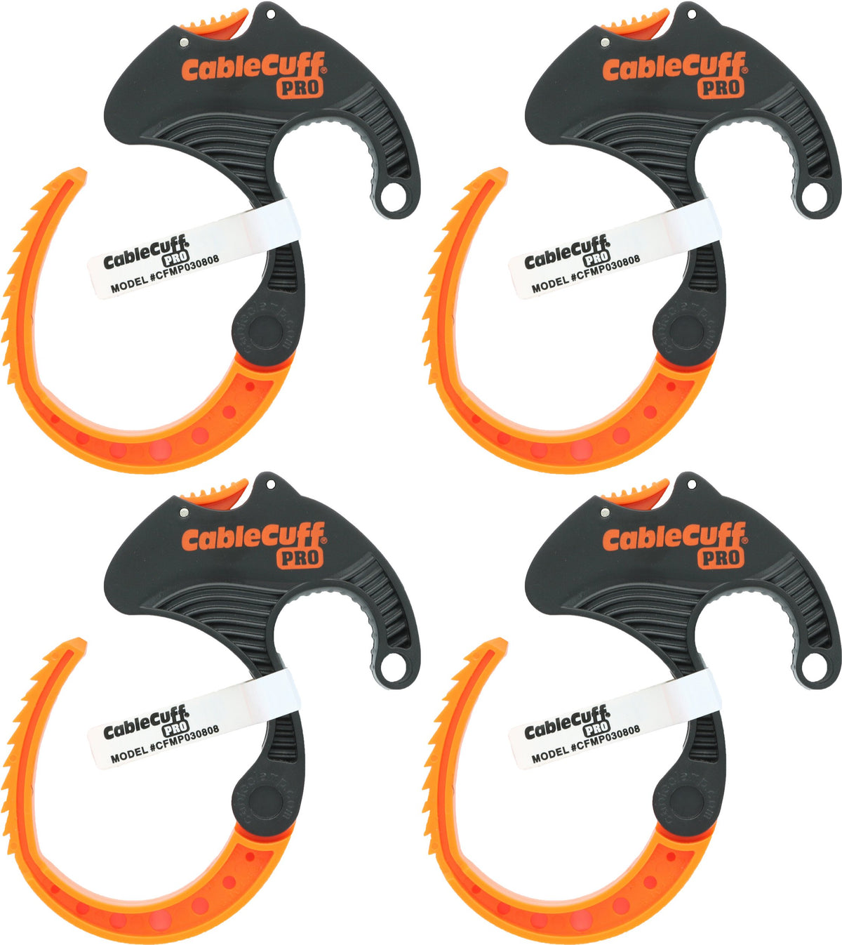 Cable Cuff PRO (4 Pack: 4x Medium 2 Inch Diameter) Adjustable, Reusable, Cable Tie Replacements for Extension Cords or Electronics