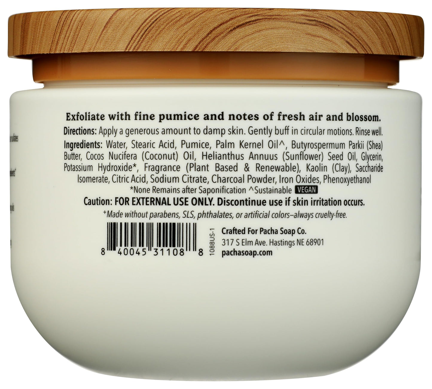 PACHA SOAP White Blossom & Fig Body Scrub, 15 OZ