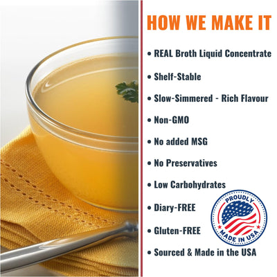 SAVORY CHOICE Chicken Broth Concentrate, Boxes of 12 Packets (12g) - Gluten-Free, Diary-Free Broth Concentrate