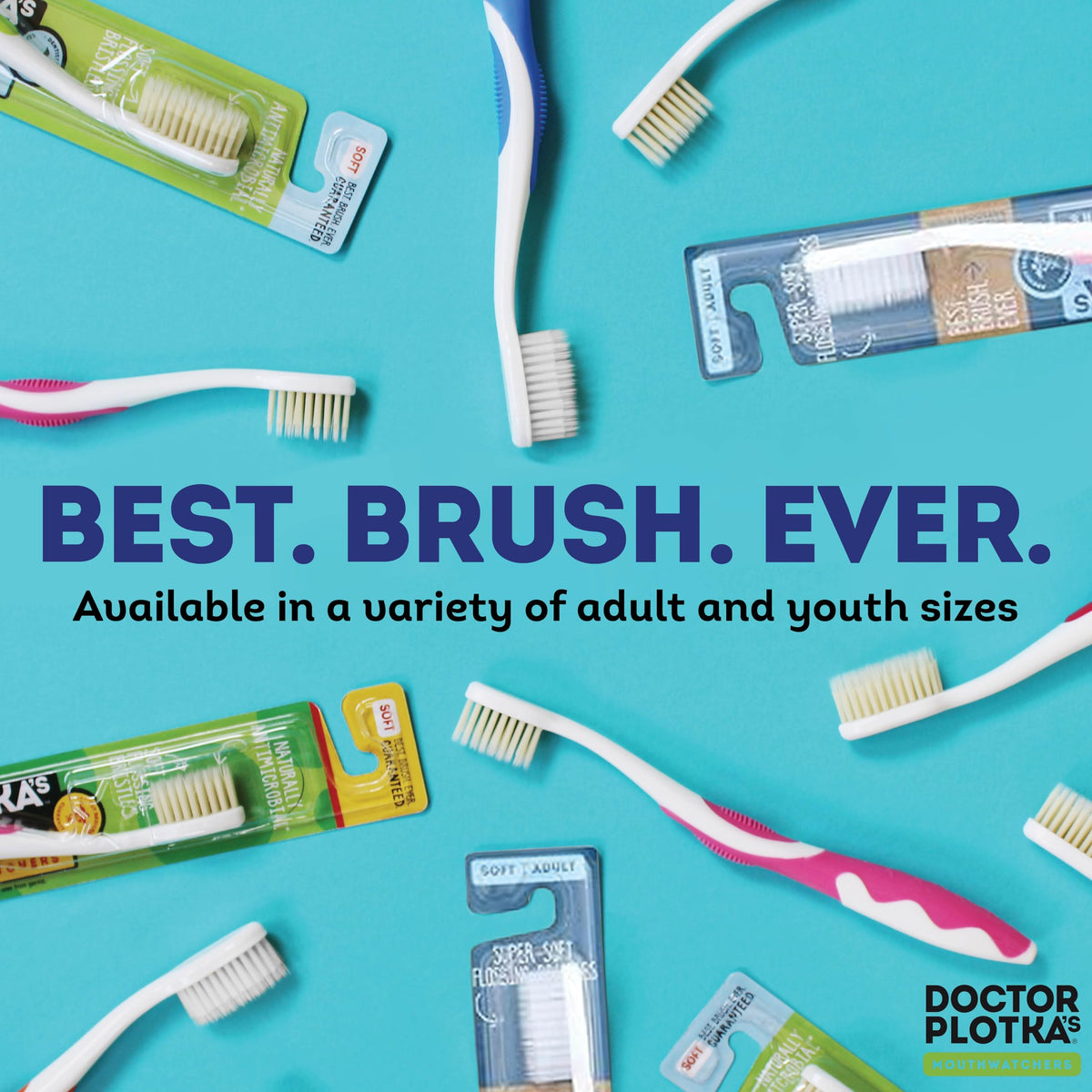MOUTHWATCHERS Manual Toothbrush for Adults, Ultra CleanToothbrush with Flossing Bristles, Good for Sensitive Teeth and Gums