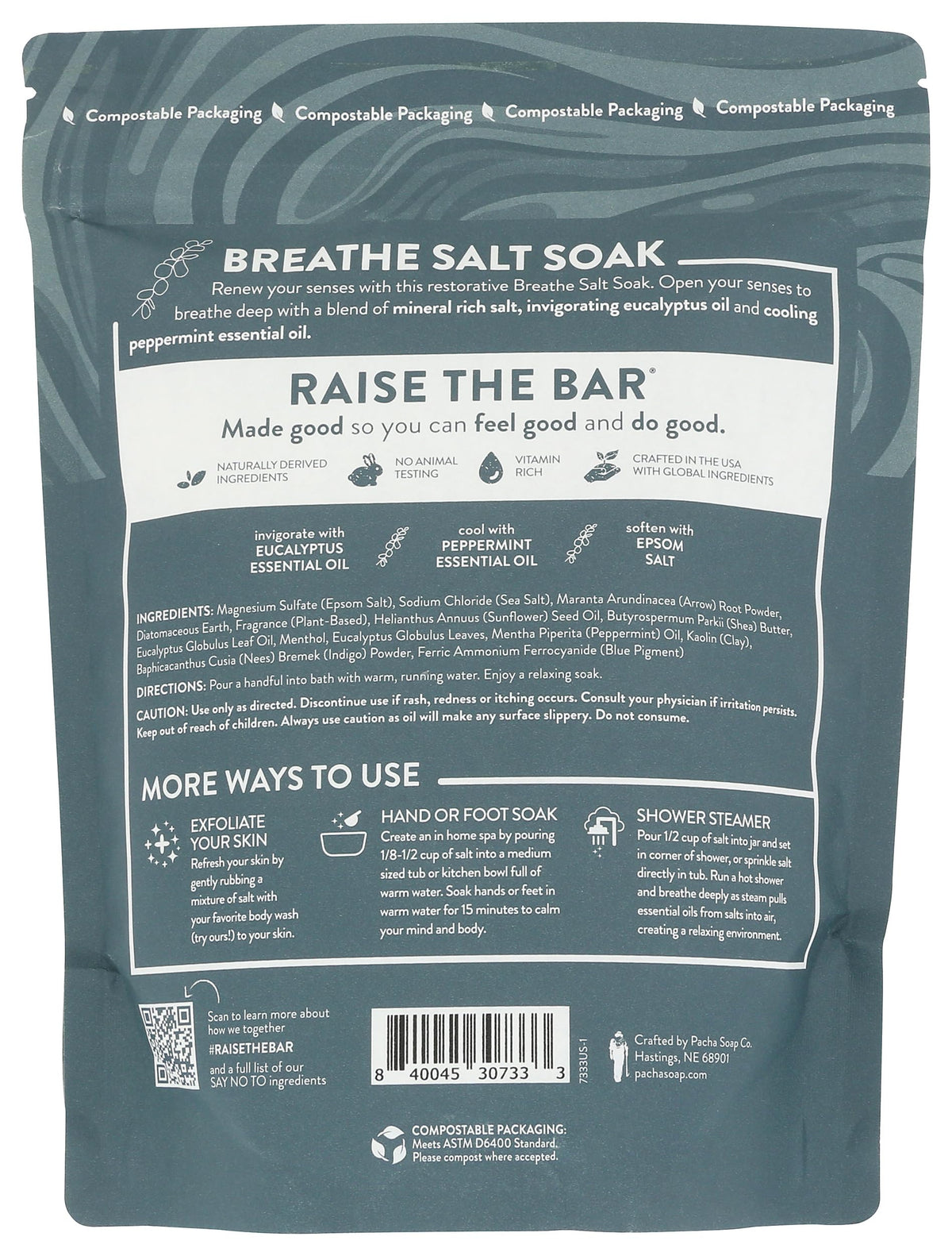 PACHA SOAP Breathe Salt Soak, 32 OZ