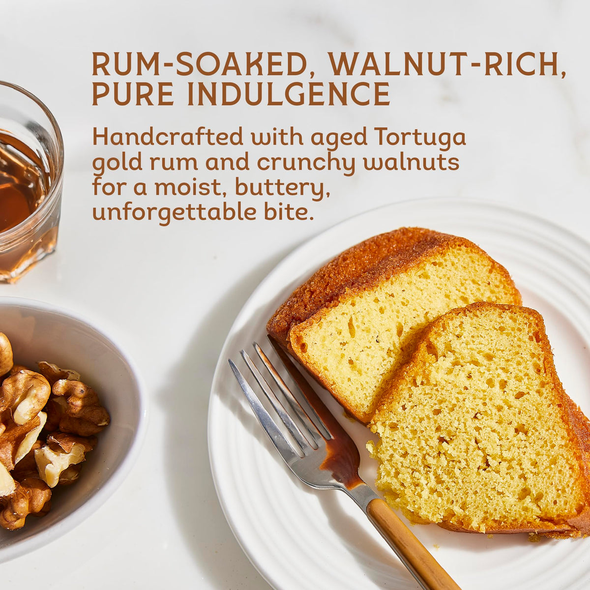 Tortuga Caribbean Original Rum Cake with Walnuts - 4oz