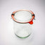 Weck Tulip Jar Rubber Sole & Two Metal Clamps Food Storage Jar Round Preserve Container Clear Preserving Seal Wire Clip Fastening Kitchen Canning Cereal Sugar Beans Spice - 33.8 fl. oz Single 1 liter