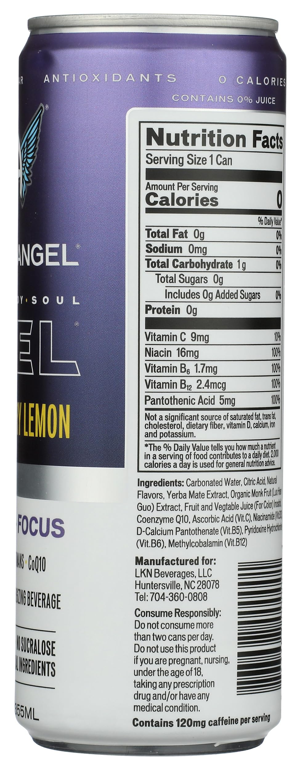 Angry Angel, Drink Energy Blackberry Lemon, 12 Fl Oz