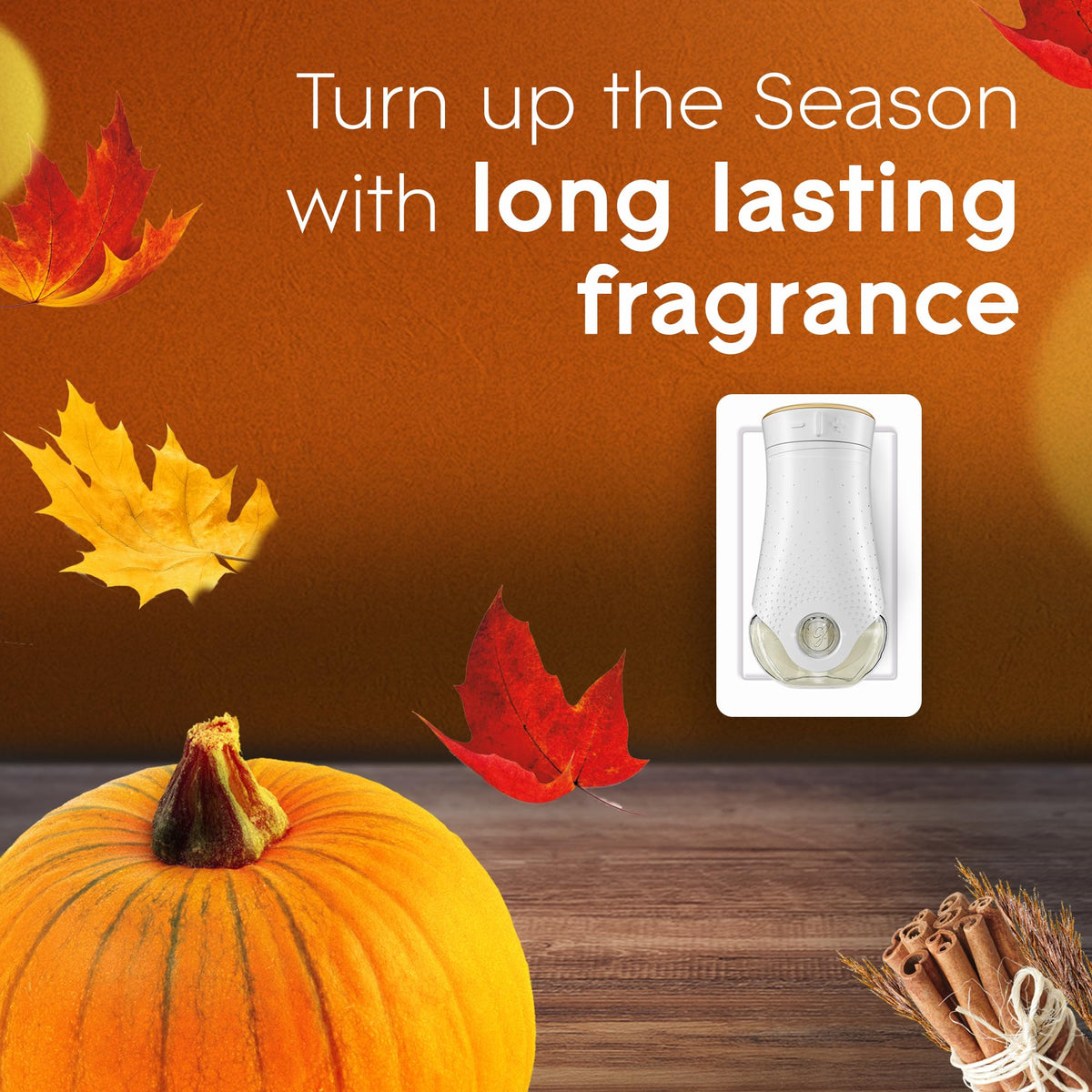 Glade PlugIns Refills Air Freshener, Scented and Essential Oils for Home and Bathroom, Golden Pumpkin & Spice, 3.35 Fl Oz, 5 Count