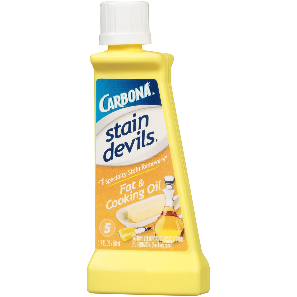 Carbona Stain Devils® #5 - Fat & Cooking Oil | Professional Strength Laundry Stain Remover | Multi-Fabric Cleaner | Safe Formula | 1.7 Fl Oz, 1 Pack