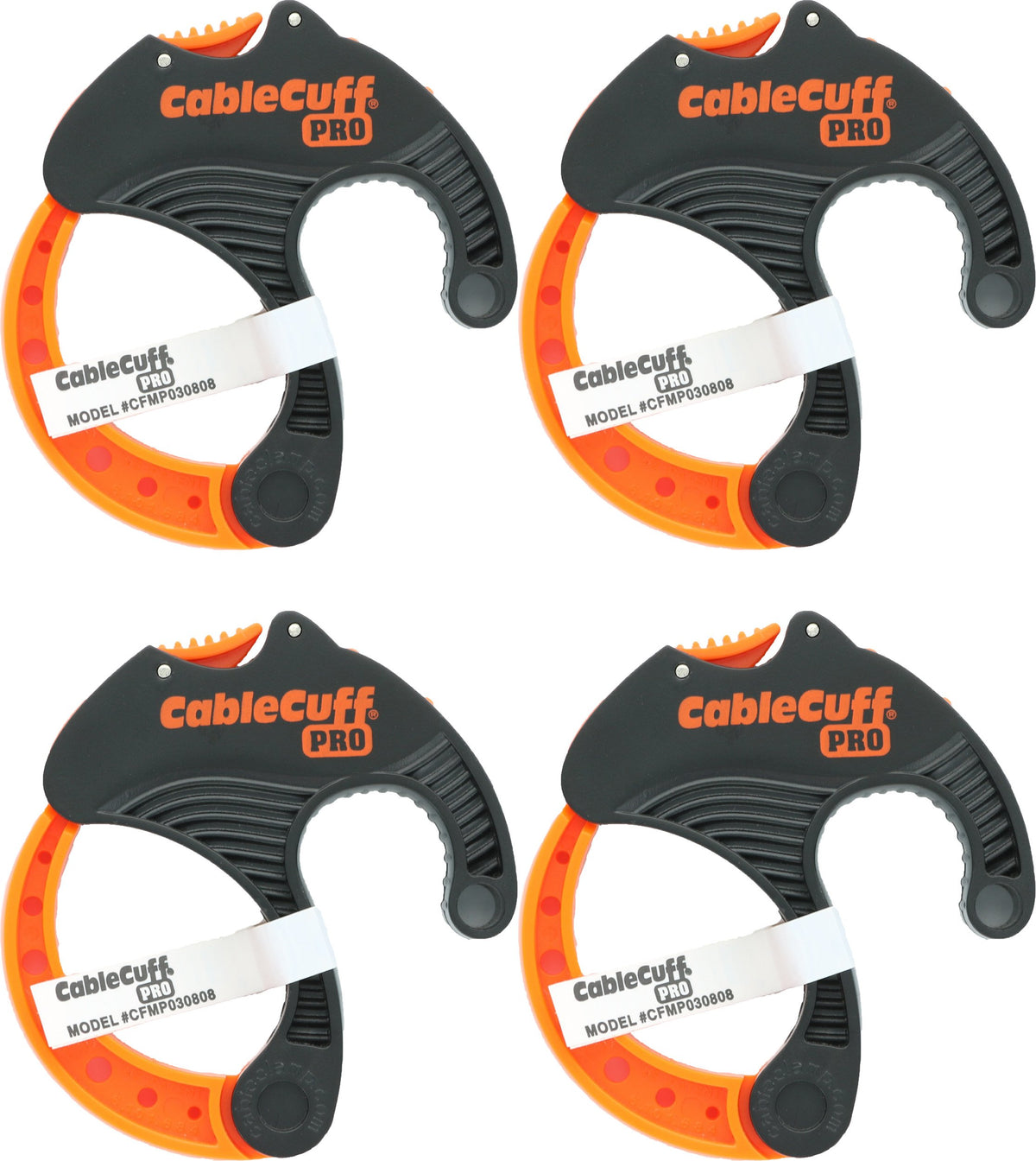 Cable Cuff PRO (4 Pack: 4x Medium 2 Inch Diameter) Adjustable, Reusable, Cable Tie Replacements for Extension Cords or Electronics