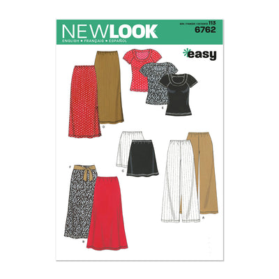 New Look N6762 Easy-to-Sew Women's Tops, Pants & Skirts Sewing Pattern, Sizes XS-XL
