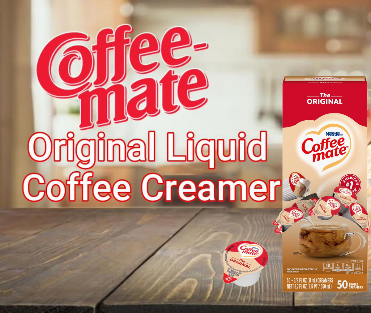 Coffee-mate 35110BX Original Creamer, 0.375oz, 50/Box