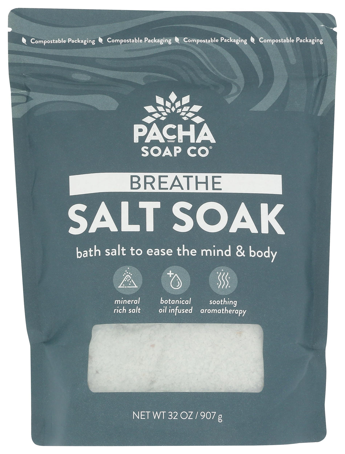 PACHA SOAP Breathe Salt Soak, 32 OZ